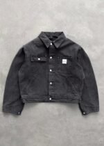 CROPPED CHORE JACKET - BLACK