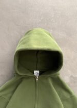 ZIP-UP HOODIE - OLIVE GREEN - Image 2