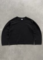 LONG SLEEVE “CHAIN-PEEKER” SINGLE STITCHED TEE - BLACK