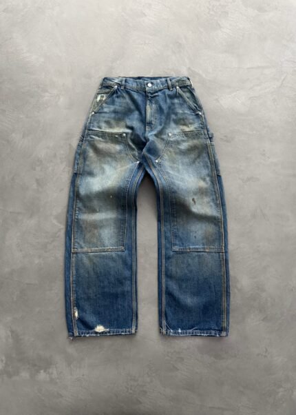 DISTRESSED DENIM DOUBLE KNEES - DIRTY WASH