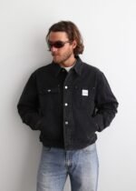 CROPPED CHORE JACKET - BLACK - Image 5