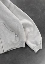 ZIP-UP HOODIE - HEATHER GREY - Image 7