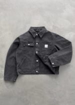 CROPPED CHORE JACKET - BLACK - Image 2