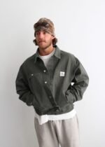 CROPPED CHORE JACKET - OLIVE - Image 4
