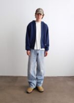 ZIP-UP HOODIE - NAVY - Image 2