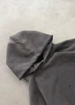 "WATCH-PEEKER" DISTRESSED HOODIE - SUN FADED BLACK - Image 6