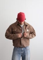 CROPPED CHORE JACKET - BROWN - Image 6