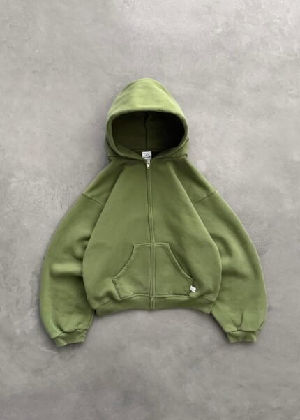 ZIP-UP HOODIE - OLIVE GREEN