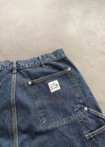 RAW EDGE DENIM DOUBLE KNEE SHORTS - DARK INDIGO - Image 5