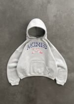 STARS AND STRIPES COLLEGIATE HOODIE - HEATHER GREY