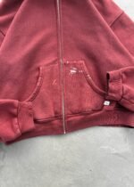 ZIP-UP HOODIE - SUN FADED MAROON - Image 4