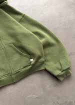 ZIP-UP HOODIE - OLIVE GREEN - Image 3