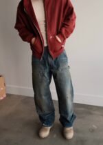 DISTRESSED DENIM DOUBLE KNEES - DIRTY WASH - Image 6