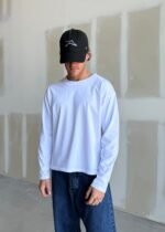 LONG SLEEVE “CHAIN-PEEKER” SINGLE STITCHED TEE - WHITE - Image 3